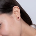 thumbnail image 3 of Angara Boucles d'Oreilles Grenat Naturel - Ensemble Panier Rond 2 Clous Grenat en Or Rose 14K pour Femmes, 3 of 9