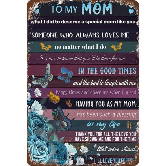 Tin Sign 12x16 Inch Mom Gifts Tin Sign Sign Decor For Home Rustic Art Shelf Desk Decor Gifts For Mom Decoration Love You Forever Tin Sign Mothers Day Gifts For Mom Birthday Gifts For Women