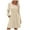 Beige, variant on Ashirexll Womens Dresses Fall Slim Waist Casual Solid Color Lantern Sleeve Knitted Square Neck with Pocket Knit Pit Stripe Dress Black L