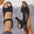 thumbnail image 6 of Pandaie Wedge Sandals for Women Strappy Open Toe Platform Slip on Walking Shoes Arch Support Ankle Strap Summer Beach Casual Sandal Black Size 7, 6 of 9