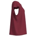 thumbnail image 3 of Blusa George para Mujer con Cuello Redondo, Manga Corta con Cortes Vino Talla M, 3 of 4