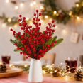 thumbnail image 4 of Artificial Red Berry Stem, Christmas Red Berries Branches, Fake Burgundy Berry Picks for Vase Filler Floral Arrangements Christmas Tree Xmas Winter Holiday Home DIY Crafts Decor, 4 of 7