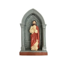 Indoor Outdoor Lighted Virgin Mary Statue with Stone Archway Religious Figurine for Home Garden Decor Spiritual Gift