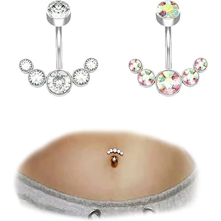 New Belly Button Rings Dangle Crystal Rhinestone Navel Bar Barbell Body  Piercing