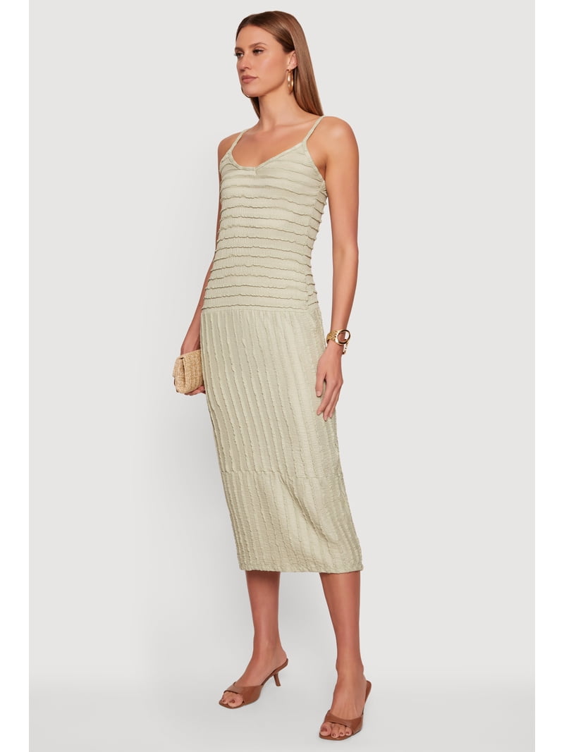 textured tiered midi dress Floral Textured Tiered Midi Dress