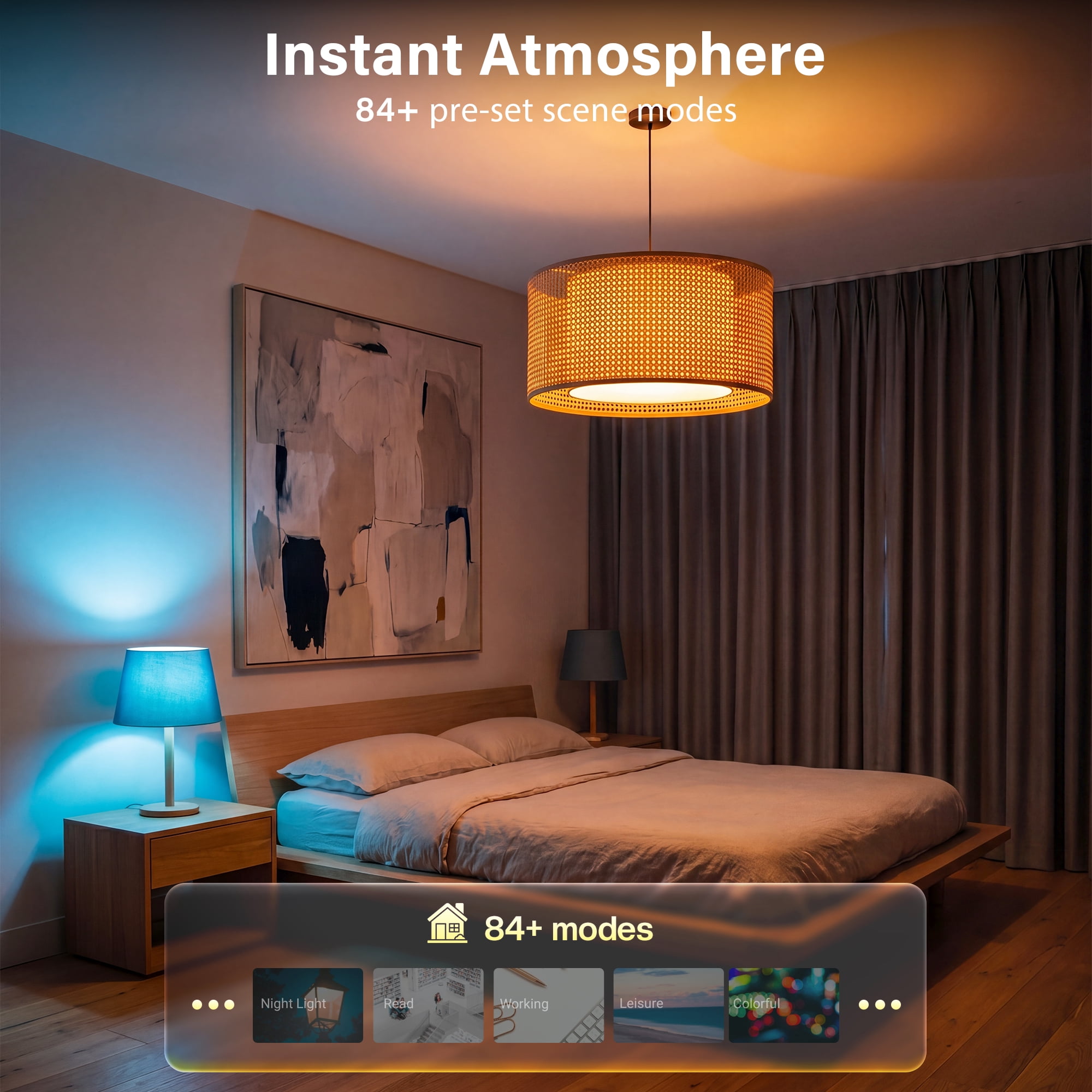 4 Pack E12 Smart WiFi LED Light Bulbs Music Sync RGB+CCT Color Changing Dimmable Candle Bulbs App & Voice Control Compatible with Alexa Google Home Timer & Group Control 2.4GHz WiFi