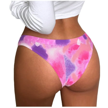 Bigersell Womens Underwear Cotton Clearance Thong Underwear Women Boy Shorts Panty Style P-813 Cotton Boyshort Panties Plus Size Thongs Briefs Mid Waist Women s Bikini Panties Pink M