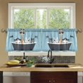thumbnail image 4 of Yayeee Kitchen Curtains Tier Set of 2 Light Filtering 57"x24" Over Sink Window Panels, Pirate Animals, 4 of 7
