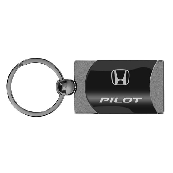 Honda Pilot Two Tone Rectangular Gun-Metal Key Chain