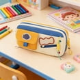 thumbnail image 2 of Btomtd Vintage Contrasting Pencil Case Large Capacity Dirt Pencil Case Pencil Case For Elementary School Students And Non Collision, 2 of 6