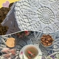 thumbnail image 7 of Handmade Crochet Tablecloth, 24inch Round Sunflower Lace Table Cover, Beige, 7 of 7