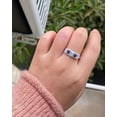 thumbnail image 4 of Cushion Cut Lab Created Sapphire Women's Pretty Wedding Ring 14K White Gold Plated, 4 of 5