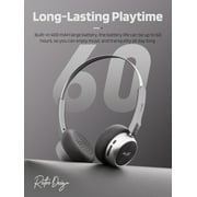 iKF R1 Wireless Retro Wireless Headphones Bluetooth 5.3 APP Custom Sound 60 Hours Playtime Game Mode Noise Isolation Built-in Microphone Throwback 80s 90s Design (Black)
