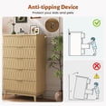 thumbnail image 6 of 5 Drawers Fluted Dresser for Bedroom, 47" H Modern Chest of Drawers with Elegant Wave Design, Wooden Tall Dresser Closet Clothes Storage Organizer with Metal Handle for Living Room, Hallway, Entryway, 6 of 11