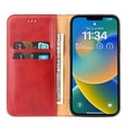 thumbnail image 4 of Feishell for Apple iPhone 15 Wallet Case for Women Men,Premium PU Leather Magnetic Closure Folio Flip Kickstand Credit Card Slots Shockproof Classic Purse Phone Case,Red, 4 of 6