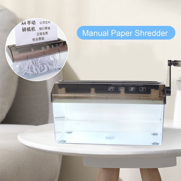 YAOMOBB Paper Shredder for Personal Use Portable A4 Hand Shredder Manual Transparent Window Cutting Tool Home Strip Cut
