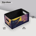 thumbnail image 6 of Wobogo Purple Dusk Cat Pattern Decorative Folding Storage Basket Set of 2 for Desktop Bedroom Living Room Dressing Table, 6 of 6