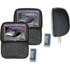 Pair of Adjustable Headrests w/ Built-In 9.2'' TFT Monitor (Black)