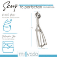 thumbnail image 5 of Millvado Stainless Steel Ice Cream and Cookie Scoop | Extra Small Sized Scoop, Spring Loaded Lever Design, For Sorbet, Melon, Meatballs, Muffins, and More, 1 Ounce (1-3/8) Scooper, 5 of 5