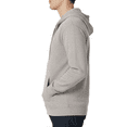 thumbnail image 4 of Hanes Men's EcoSmart Full-Zip Hooded Sweatshirt, Long Sleeve Pullover Pocket Hoodie, Light Steel, M, 4 of 5