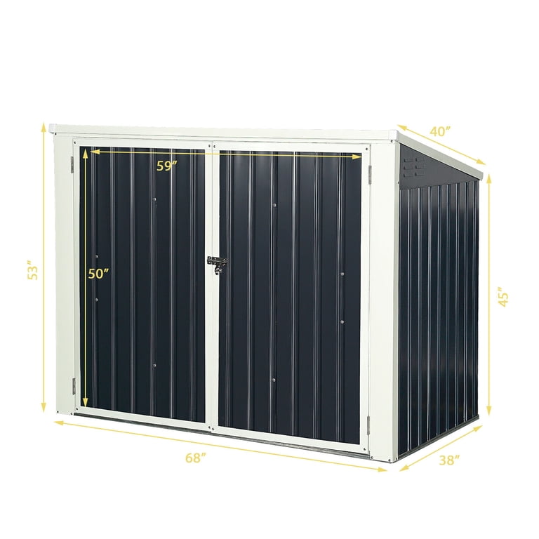 Costway 6x3FT Horizontal Storage Shed, 68 Cubic Feet, Lockable