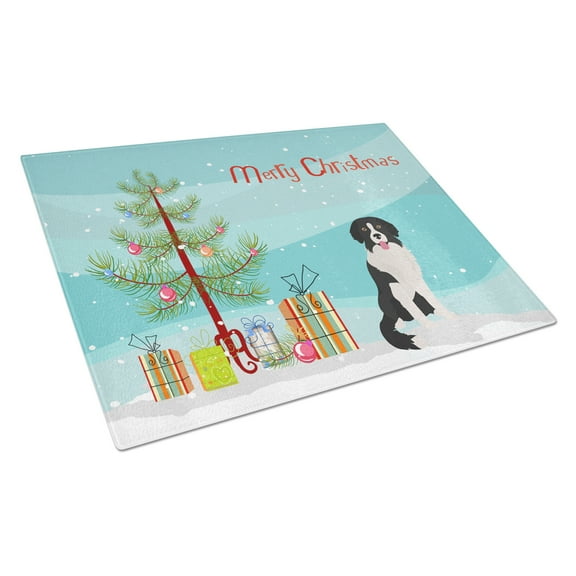 Caroline's Treasures CK3887LCB Borador Christmas Tree Glass Cutting Board Large, 12H x 16W, multicolor