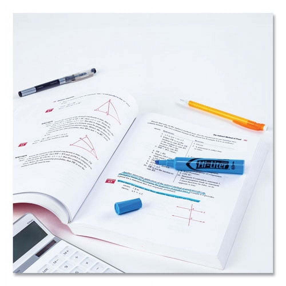 "Hi-Liter Desk-Style Highlighters, Light Blue Ink, Chisel Tip, Light Blue/black Barrel, Dozen | Bundle of 2 Dozen"