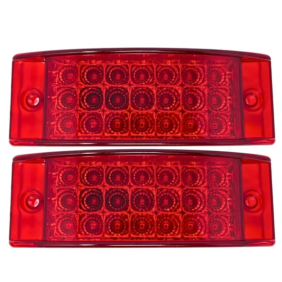 All Star Truck Parts Qty 2 - Red 21 LED Side Marker Clearance Light Rectangle 12V Truck Trailer Camper