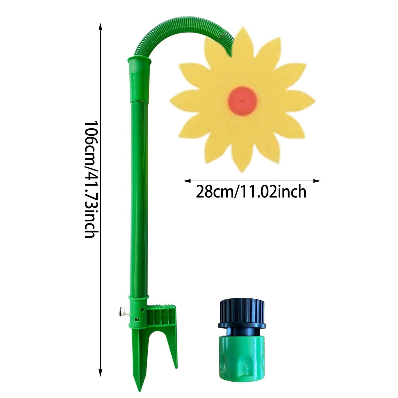 Crazy Dancing Daisy Sprinkler - 360° Rotating Sunflower Stake, Lawn Sprinkler for Yard Watering Kids Pets Playing, Fun Garden Irrigation Tool - YELLOW-02_1