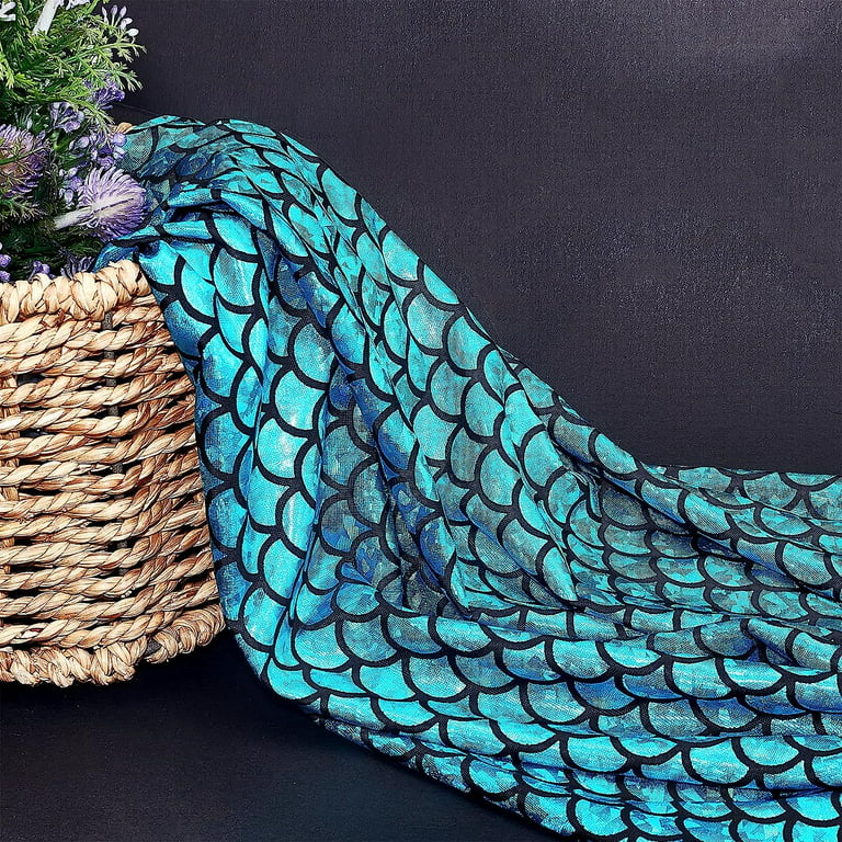 Bronzed Fish Scale Laser Fabric Spandex Mermaid Fabric for Stage Dress  Women's Clothing Deco DIY Sewing