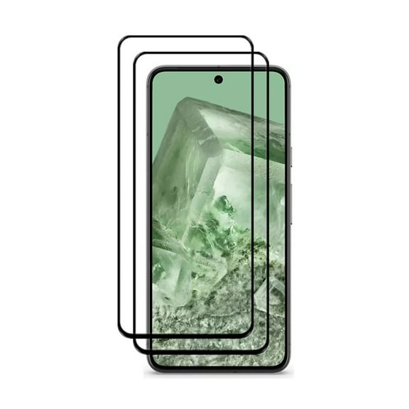 PAPAUTOP [2 Pcs] Black Full Coverage Easy Installation Tempered Glass Screen Protector for Google Pixel 8