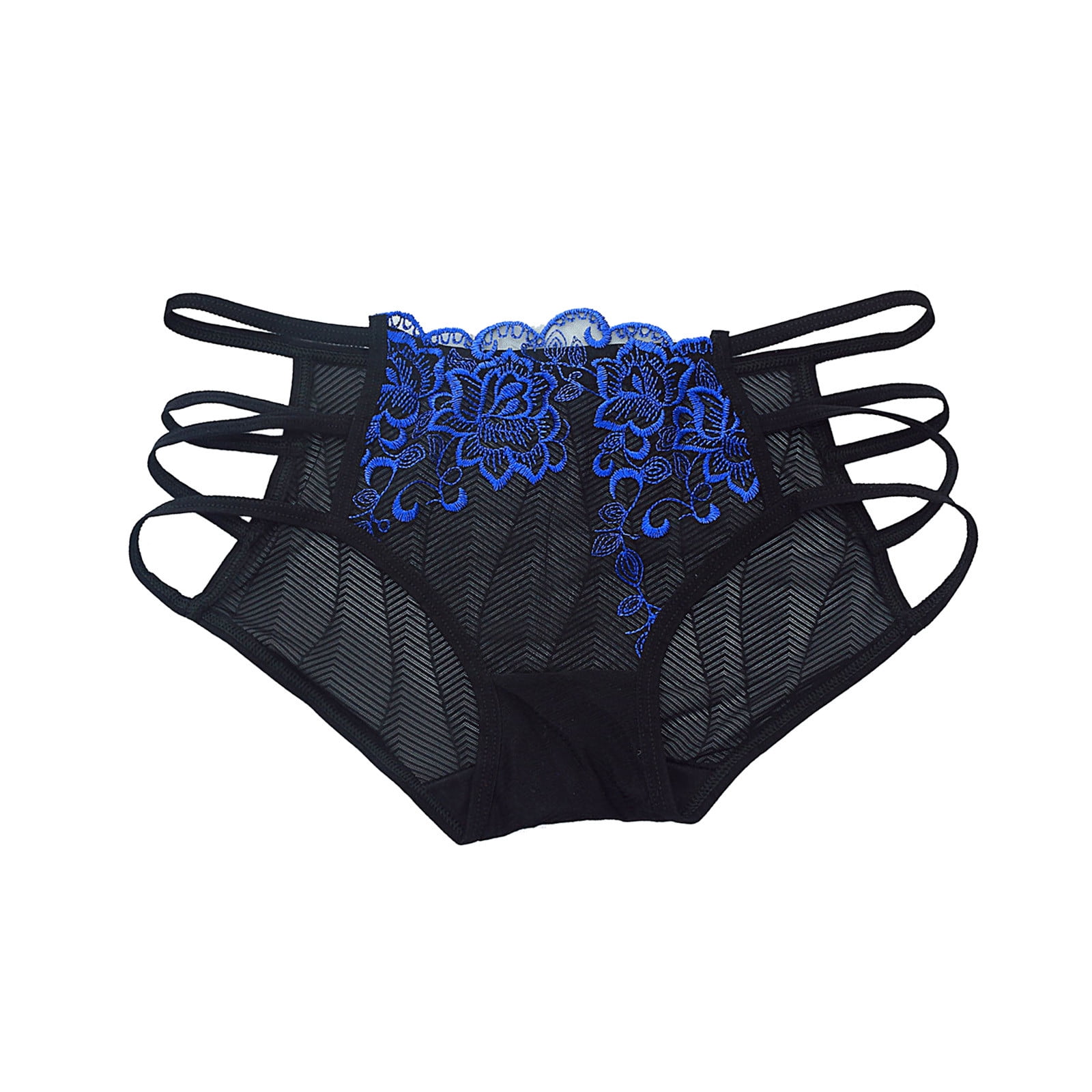 Womens Sexy Underwear Strappy Hollow Lace Jacquard Three for Crochet  Embroidery Panty Washable Briefs Casual Black at  Women's Clothing  store