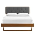 thumbnail image 6 of Modway Bridgette Queen Wood Platform Bed with Angular Frame in Walnut/Charcoal, 6 of 10