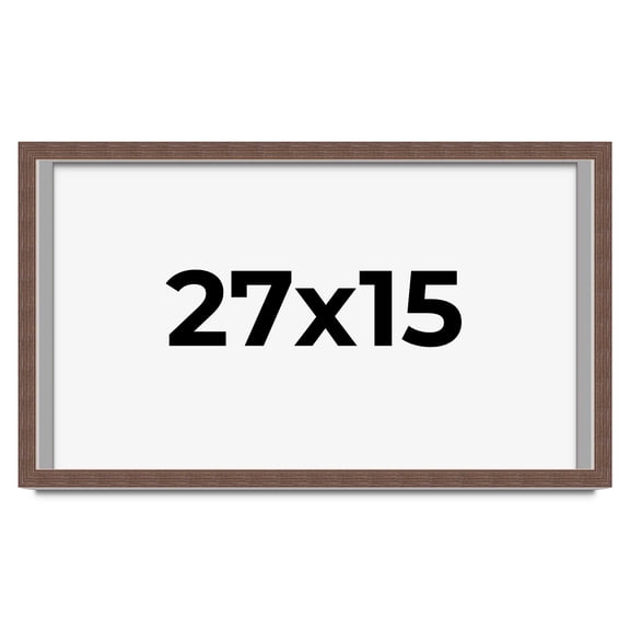 27x15 Shadow Box Frame Brown | 1.125 inches Deep Real Wood Rustic Shadowbox Display Frame | UV
