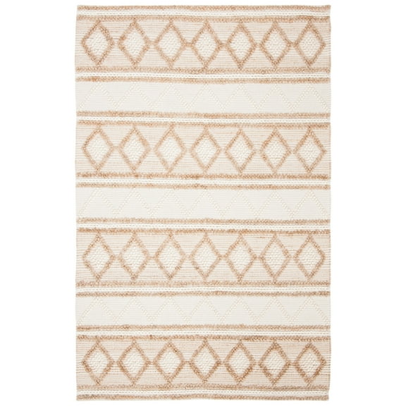 SAFAVIEH Natural Fiber Gerald Striped Area Rug, Beige/Ivory, 9' x 12'