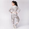 thumbnail image 4 of Kaprioy Baby Girl Fall Winter Clothes 2Pcs Girls Dance Outfits Cropped Sequin Jacket Pants Set Kids Hop Dance 80s 90s, 4 of 8