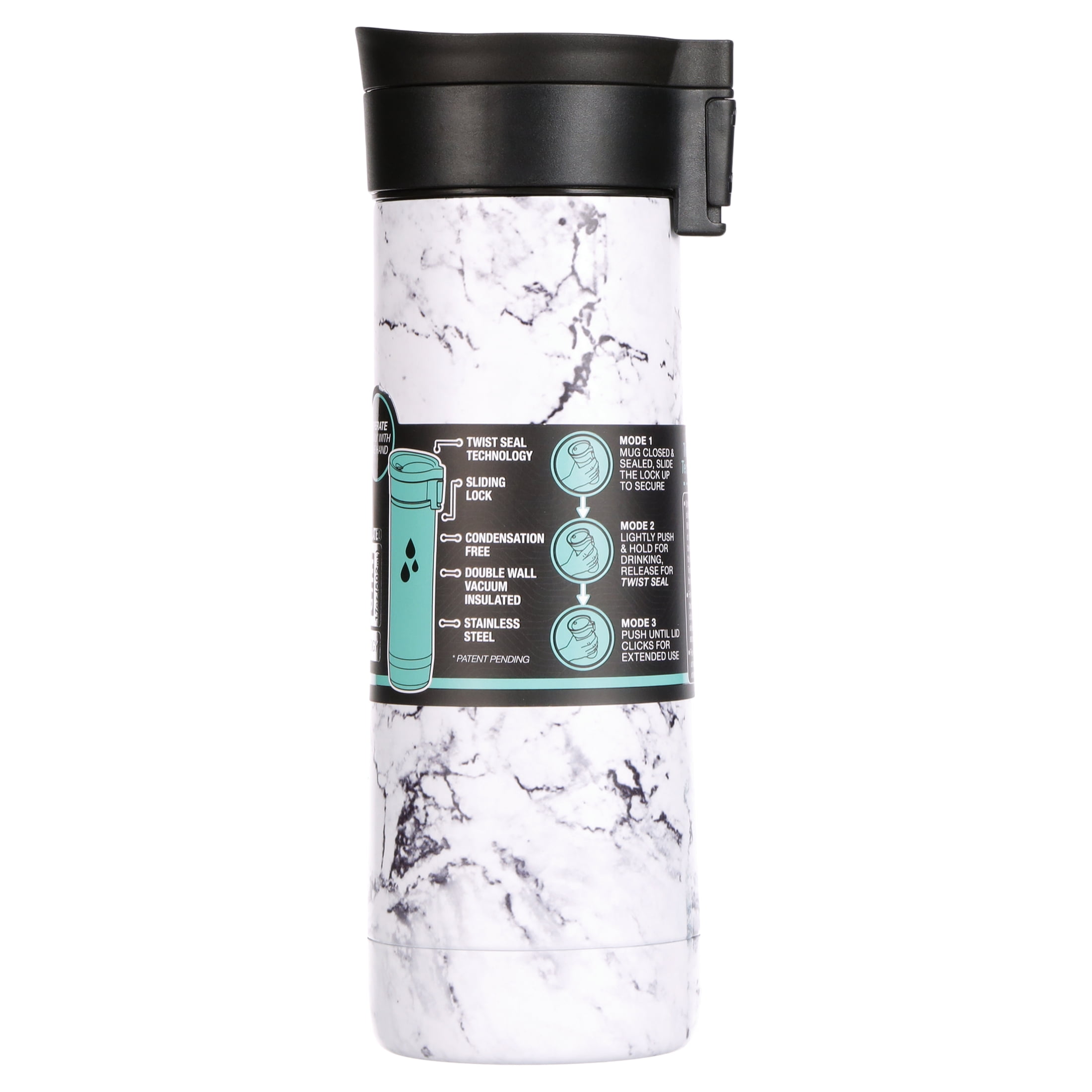 TAL Stainless Steel Ranger Tumbler Water Bottle 17 fl oz, White Marble