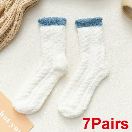 

Women s Soft Cozy Microfiber Socks Winter Fluffy Cabin Socks 7 Pairs Indoor Home Socks White