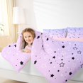 thumbnail image 3 of Manfei Sparkle Stars Heart Print King Size Comforter Sets,Celestial Theme Comforters King Size,Purple White,Pink Reversible,3-Piece,1 Comforter and 2 Pillowcases, 3 of 7