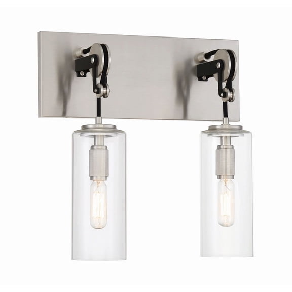 Minka Lavery Pullman Junction 12 3/4"H Brushed Nickel 2-Light Wall Sconce