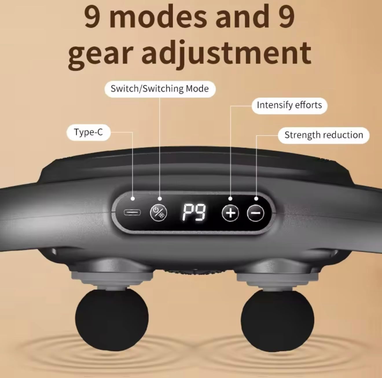 Massage Gun Professional Deep Tissue Massager for Muscle Tension Relief, 6 Massage Heads, 9-Speed Touch Screen Adjustment