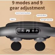 Handheld Deep Tissue Massager with Heat, Corded Electric Percussion Massager with 6 Heads & 9 Speeds for Full Body Relaxation