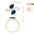 thumbnail image 5 of ANGARA Natural 2.5 ct London Blue Topaz Two-Stone Bypass Ring in 14K Yellow Gold for Women (Size-8x6mm) | November Birthstone, Anniversary, Jewelry Gift for Women | Natural London Blue Topaz Ring, 5 of 10