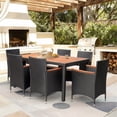 thumbnail image 2 of Lacoo PE Wicker/ Acacia Wood Outdoor Patio Dining Set 7-Piece Sets, 2 of 5