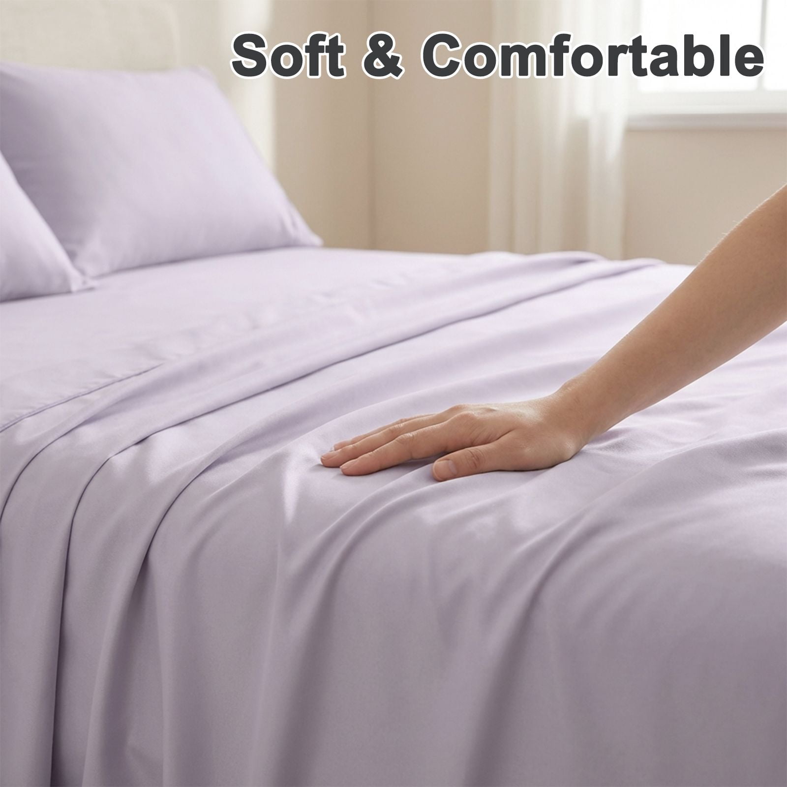 4Pcs Ultra-Soft 85g Sheet and Pillowcase Set, Soft Solid Color, Machine Washable, Suitable For All Seasons, Christmas Comfortable Bedding Set, Available For Single, Double, King, and Queen Beds