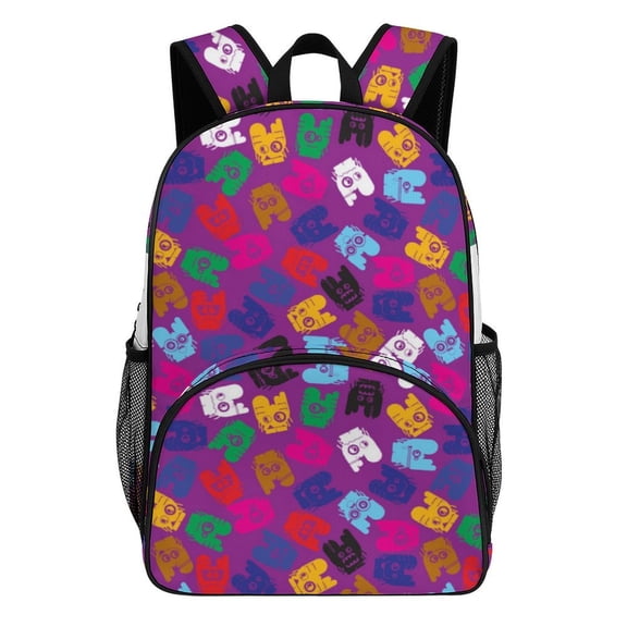 Colorful Monster Pattern Design Big Student Laptop Backpack For College Women Middle High Teen Bookbag Travel Daypack