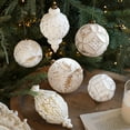 thumbnail image 3 of Selrti Christmas Ornaments White And Golden Vintage Ball Finial Christmas Tree Ornaments Shatterproof Plastic Farmhouse Hanging Decor, 3 of 7