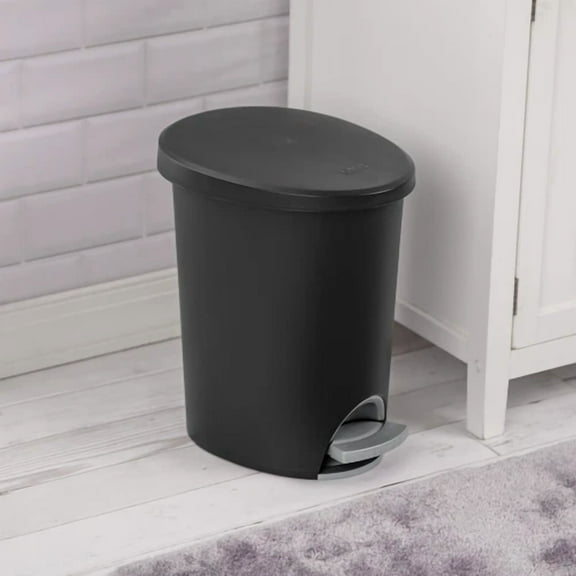 2.6 Gallon Trash Can Ultra Step On Bathroom Garbage Can Wastebasket Hands-Free