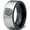 Black Grey Flat Tungsten, variant on Tungsten Bullseye Arrow Archery Band Ring 8mm Men Women Comfort Fit Brushed Gray Flat Cut Black Polished