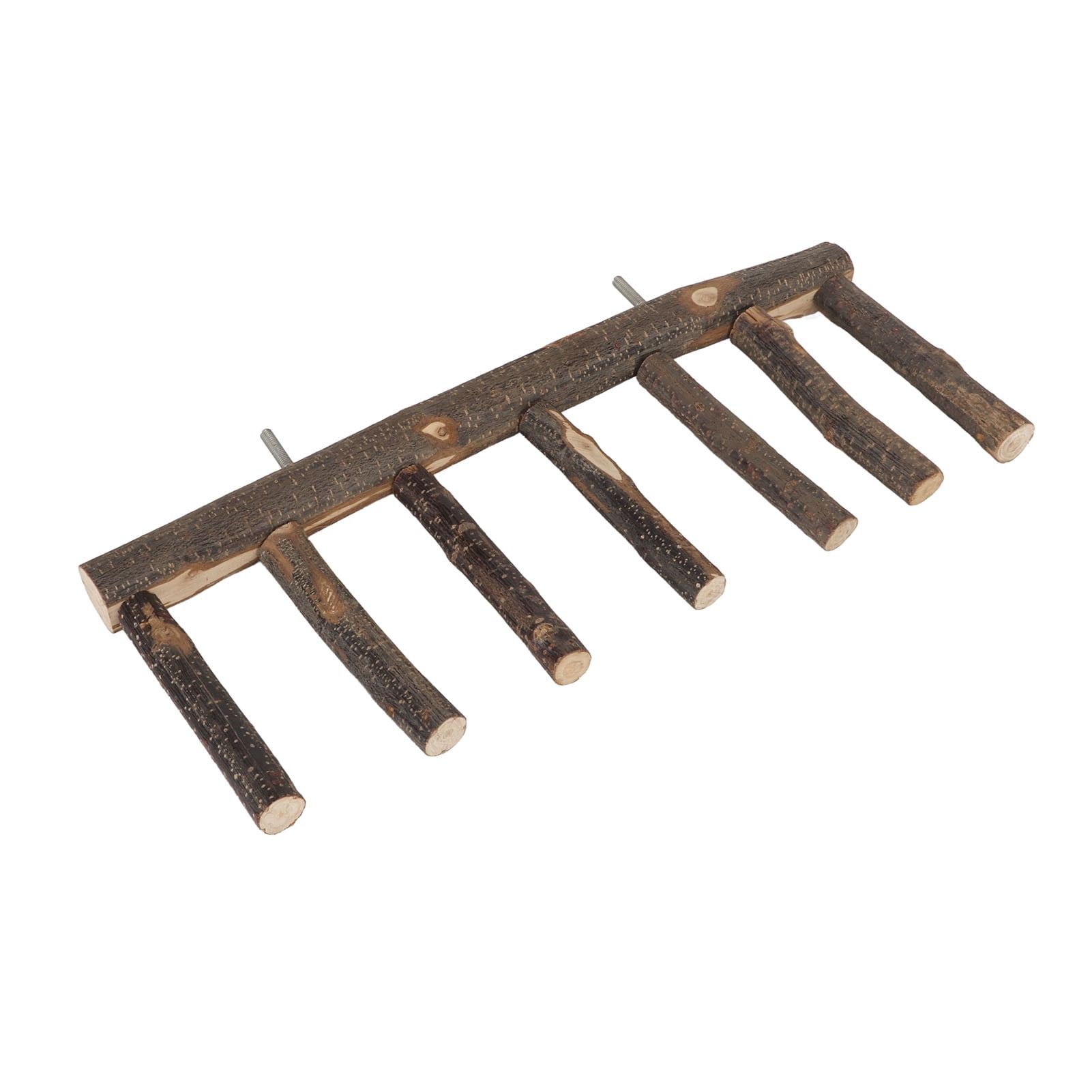 Riousery Bird Wooden Ladder Grinding Claws Multi Step Parrot Perch for Small Medium Birds 7 Step, 12.60 inches / 32 cm Length, Natural Wood Cage Toy Accessories